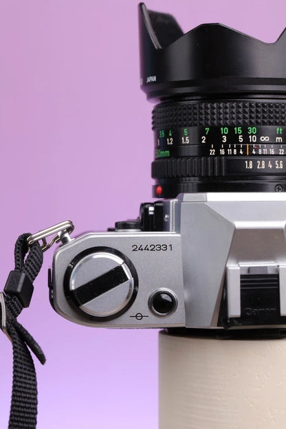 Canon AE-1 w/ Canon FD 50mm f1.8 lens